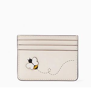 Kate Spade honey bee small slim card holderPARCHMENT MULTI